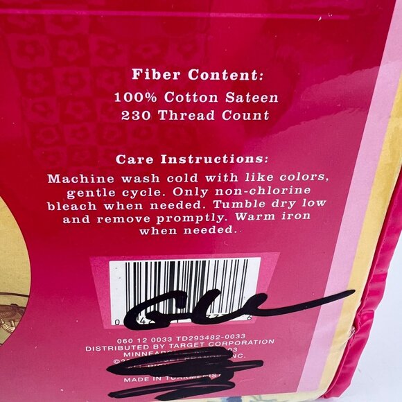 Cynthia Rowley Double Full Sheet Set Yellow Floral Cotton Sateen - Picture 3 of 9